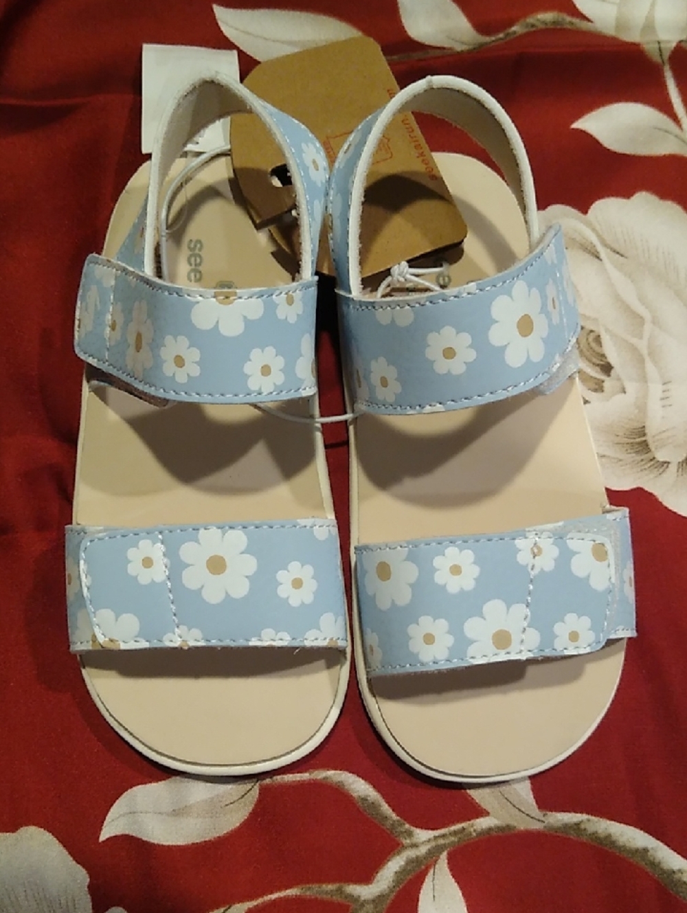 New With Tags See Kai Run Blue Daisy Strap Sandals for Kids Size 11.